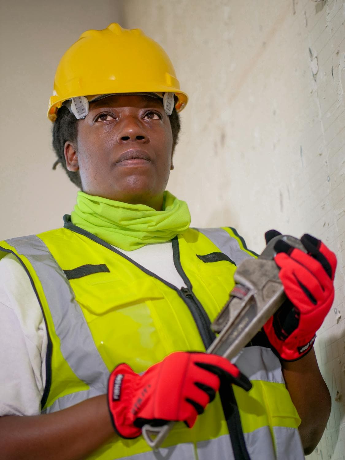 HVAC technician at work on residential equipment
