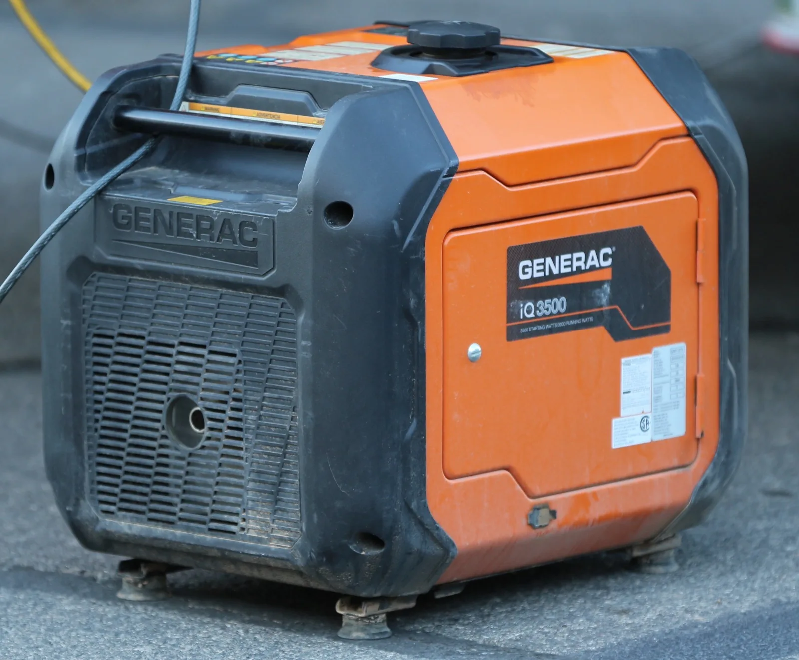 Portable Generac inverter generator staged outdoors