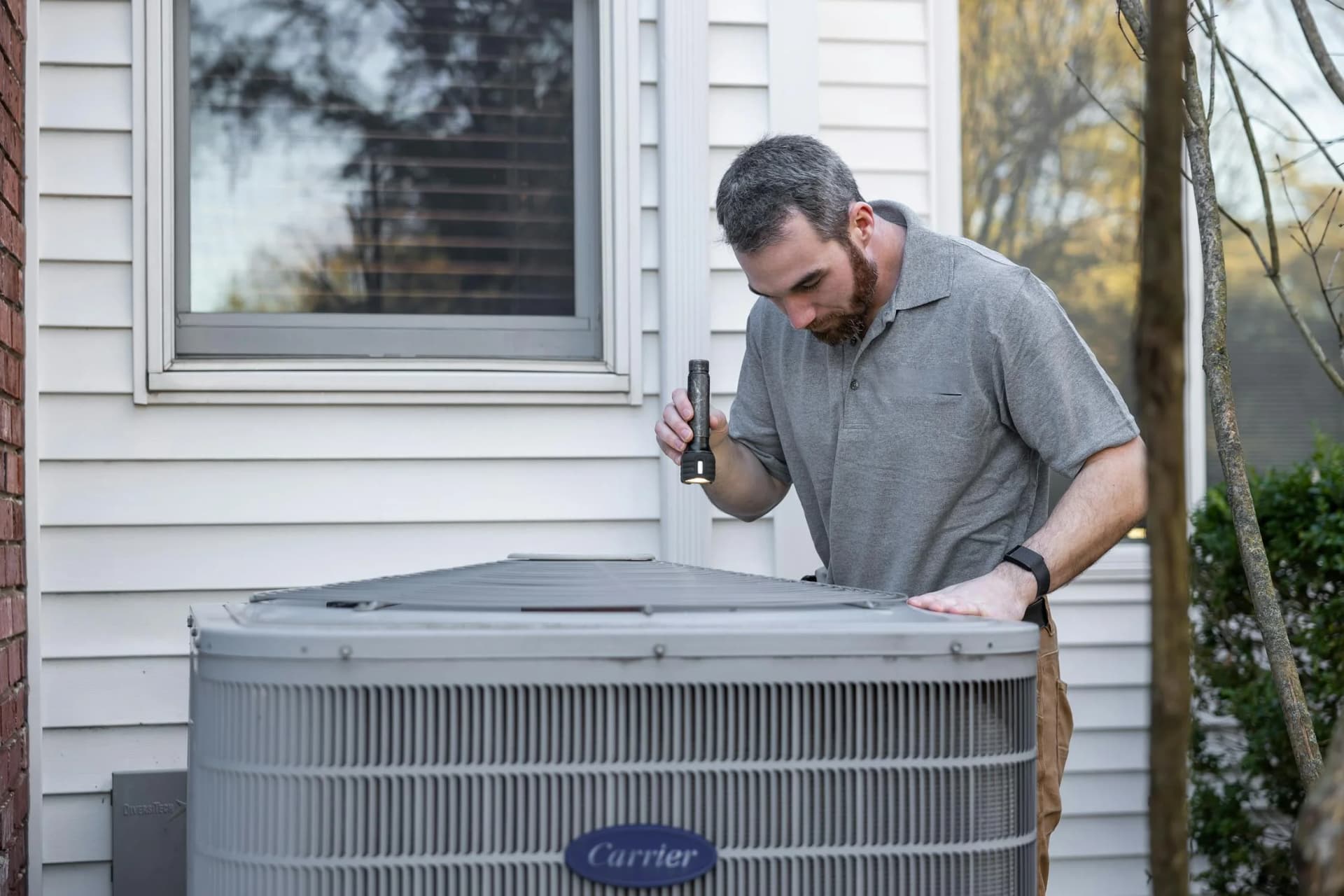 Technician team completing an installation
