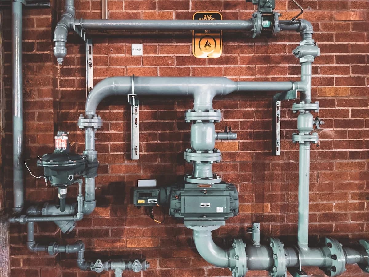 Residential tank water heater with shutoff and piping
